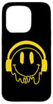 Coque pour iPhone 15 Pro Sourire jaune fondant drôle souriant visage dégoulinant mignon