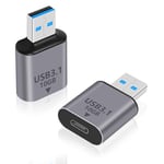 Duttek Adaptateurs USB A vers USB C 10 Gbps, Adaptateur USB C vers USB 3.1 Gen 2, Adaptateur USB mâle vers USB C Femelle OTG Charge Rapide pour iPhone, MacBook, PC, Ordinateur Portable (2Pack)