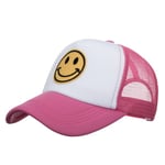 Baseballkeps med smiley, unisex gul glitter smiley ansikte tryckt broderad hatt rosa 1 st