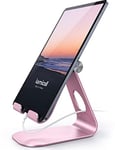 Lamicall Tablet Stand, Adjustable Tablet Holder - Desktop Stand Dock Compatible with New 2024 iPad Pro 9.7, 10.5, 11, 12.9, 13, iPad Air mini 2 3 4 5 6, Switch, Samsung Tab, other Tablets - Rose Gold