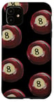 Coque pour iPhone 11 Aquarelle Esthétique Boule de billard Rouge 8