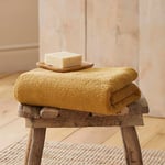 Drift Home - Ochre Bath Towel (90 x 150cm) - Soft & Absorbent - 600GSM Premium Towel - Sustainable Cotton (BCI) - Recycled - Bathroom Towels in Yellow Mustard - Bath Sheet/Gym Towel/Guest Towel