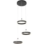 Qazqa - lyani - led Suspension - 3 lumière - ø 62 cm - Noir - Design - éclairage intérieur - Salon i Chambre i Cuisine i Salle à manger