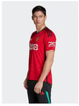 adidas Manchester United Mens 23/24 Home Stadium Replica Shirt - Red, Red, Size M, Men