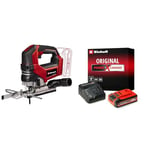 Einhell Professional Scie sauteuse sans fil TP-JS 18/135 Li BL Power X-Change (18 V, profondeur de coupe 135 mm dans le bois, hauteur de course 26 mm, avec lame) avec Chargeur et Batterie 4,0Ah PLUS