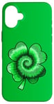 iPhone 16 Plus Lucky Tie-Dye Four Leaf St Saint Patrick's Day Clover Case