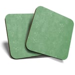 2 x Coasters - Green Science Atom Print Chemistry Physics  #45231