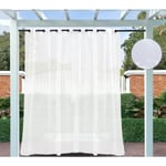 Extra stora utomhusgardiner med öljetter - [w54xw84in] 137cmx213cm, vit, klippt, mögelbeständig för pergola, balkong, strandstuga, pergola, cabana1pcs