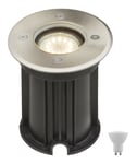 Spot encastrable extérieur en acier inoxydable, lampadaire de terrasse, spot de chemin de jardin, dans un ensemble comprenant des ampoules LED