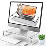 ZZJCY Acrylic Cat Keyboard Cover, Monitor Riser Computer Stand, Laptop Keyboard Protector, Work with A Cat at Home, Sturdy Acrylic 0.2 Inch Thickness,19.7 x 6.7 x 3.9 inches