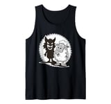 Unique Comic Sheep and Wolf Shadow for a Sheep Lover Tank Top