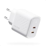 VOLTME Chargeur USB-C Double GaN III 45W Blanc, Chargeur GaN Double USB c Solide Prise USB c Type c pour iPhone 15/Pro, Samsung Galaxy S23 Ultra S22, Note 20/10, iPad Pro, Pixel, MacBook Air