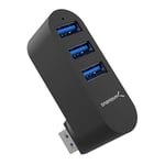 SABRENT Hub USB, Adaptateur USB 3.2 orientable à 90°/180°, Data Hub USB 3 Ports, Aluminium USB multiport pour Macbook, Mac Pro/Mini, iMac, Surface Pro, XPS, Notebook PC, clés USB, etc. (HB-R3MB)