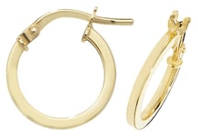 James Moore TH ER1007-08 9ct Yellow Gold 08mm Hoop Earrings Jewellery