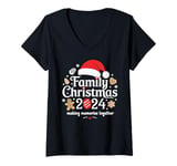 Womens Matching Family Christmas 2024 Holiday PJs Festive Wear V-Neck T-Shirt