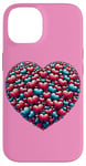 iPhone 14 Cute Heart with Flowers and Hearts for Valentine's Day Case