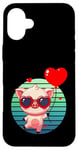 Coque pour iPhone 16 Plus Saint Valentin Porcinet Cœur Amoureux Amour Ballon Mignon