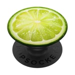 Cute green lemon citrus fruit slice print for teen girls boy PopSockets PopGrip: Swappable Grip for Phones & Tablets PopSockets Adhesive PopGrip