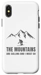 Coque pour iPhone X/XS The Mountains Are Calling And I Must Go Skier Ski Men