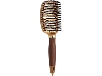 Olivia Garden_Expert Care Flex Boar&Amp Nylon Bristles Flexible Thermal Ceramic Brush With Boar Bristles And Gold&Amp Brown Ionization