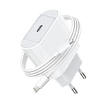 Chargeur 30W USB C Rapide Chargeur for iphone et 5FT Cable pour iPhone 14/14 Pro /14 Pro Max /14 Plus /13 12 11 SE Mini X XS XR, AirPods, USB C Prise Secteur Mural Type C Alimentation Adaptate