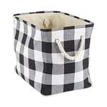 DII CAMZ10457 Polyester Storage Basket or Bin with Durable Cotton Handles, Home Organizer Solution for Office, Bedroom, Closet, Toys, Laundry, Medium, Black & White