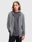 AllSaints Brace Organic Cotton Slim Fit Zipped Hoodie, Rain Grey