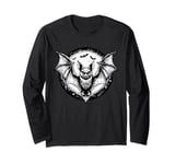 Bat Moon Halloween Spooky Horror Night Goth Men Women Kids Long Sleeve T-Shirt