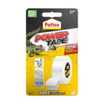 Pattex Power Tape, Ruban adhésif blanc de 5m extra fort pour charges lourdes, Bande adhésive toilée tous supports, Rouleau adhésif étanche