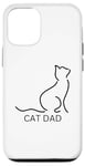 Coque pour iPhone 14 Simple Cat Dad Chat Noir Contour Minimaliste Chats