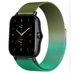 Magnetisk rem för Amazfit GTS/4/2/2e/GTS2 Mini/3/GTR 4/3/2/47mm 20mm 22mm metallnät Smartwatch Mesh Amazfit Bip 5-rem Grön 2 20mm