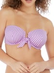 Freya Womens Beach Hut Bandeau Bikini Top - Purple Nylon - Size 38F