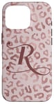 Coque pour iPhone 16 Pro Letter R Initial Leopard Rose Pink Cheetah Monogram