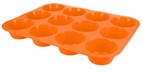 mumbi Moule à muffins en silicone pour 12 muffins Orange