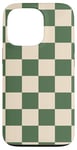 iPhone 13 Pro Green and Cream Classic Checkered Big Vintage Checkerboard Case