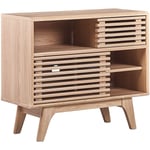 Beliani - Meuble tv en Bois d'Ingénierie Bois Clair Finition Mate Style Scandinave Cleveland