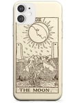 The Moon Tarot Card Cream Slim Phone Case for iPhone 12 Mini TPU Protective Light Strong Cover with Psychic Astrology Fortune Occult Magic