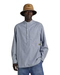 G-STAR RAW Men's G4A Half Placket Relaxed Shirt , Multicolor (sun faded deck stripe D24296-D322-D934), L