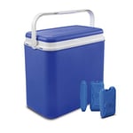 Large Cooler Box Camping Beach Lunch Picnic Insulated Food (32 Litre + 3 Ice Packs)