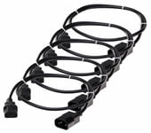 5x Cable Alimentation Rallonge Cordon IEC C13-C14 Male/Femelle PC TV Ecran 1,0m