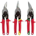 Milwaukee 48224533 Lot de 3 ciseaux à tôle Rouge