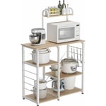 Meuble Rangement Desserte de Cuisine, Etagères de Cuisine pour Stockage, Étagère Four à Micro-Ondes Rack Etagères de Cuisine avec 3+3 Tablettes, 90 x