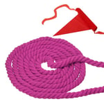 PATIKIL 15 Feet Tug of War Rope for Adults Teen, 3-Strand Natural Twisted Cotton Rope with Flag for Yard Game Team Building Activities, Rose Red