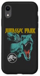 Coque pour iPhone XR Jurassic World T-Rex Rock Band Distressed Logo