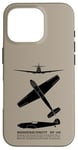 Coque pour iPhone 16 Pro Avion de chasse allemand Bf 109 WW2 avec faits