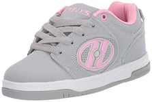 HEELYS Voyager Tennis Shoe, Grey/Light Pink, 2 UK