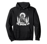 Satanic Raven with Candles | Ritual Occult Crow Witchcraft Pullover Hoodie