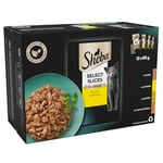 Sheba Select Slices in Gravy – Poultry Selection – Wet Cat Food Pouches for Adult Cats – Pack of 4 (4 x 12 Pouches x 85 g)