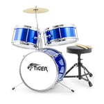 Tiger JDS7-BL Kit de Batterie Acoustique pour débutants - Bleu