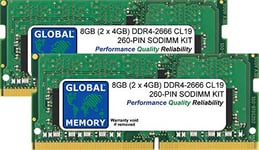 8GB (2 x 4GB) DDR4 2666MHz PC4-21300 260-PIN SODIMM MEMORY RAM KIT COMPATIBLE WITH LAPTOPS/NOTEBOOKS